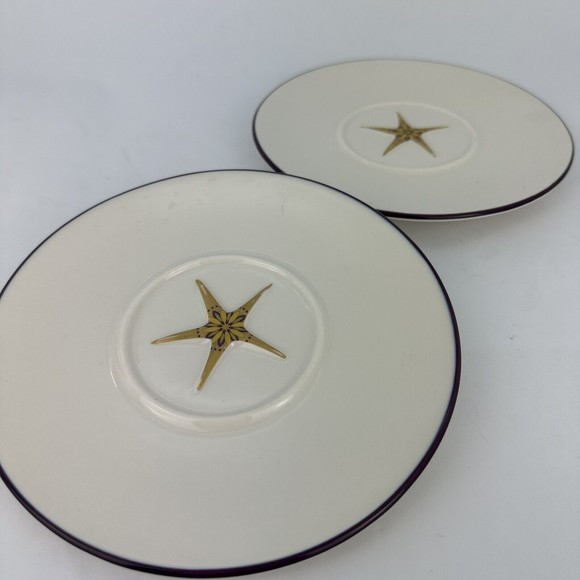 Starbucks Holiday 2006 Saucer Plate Blue Purple Rim Starfish - Picture 4 of 7